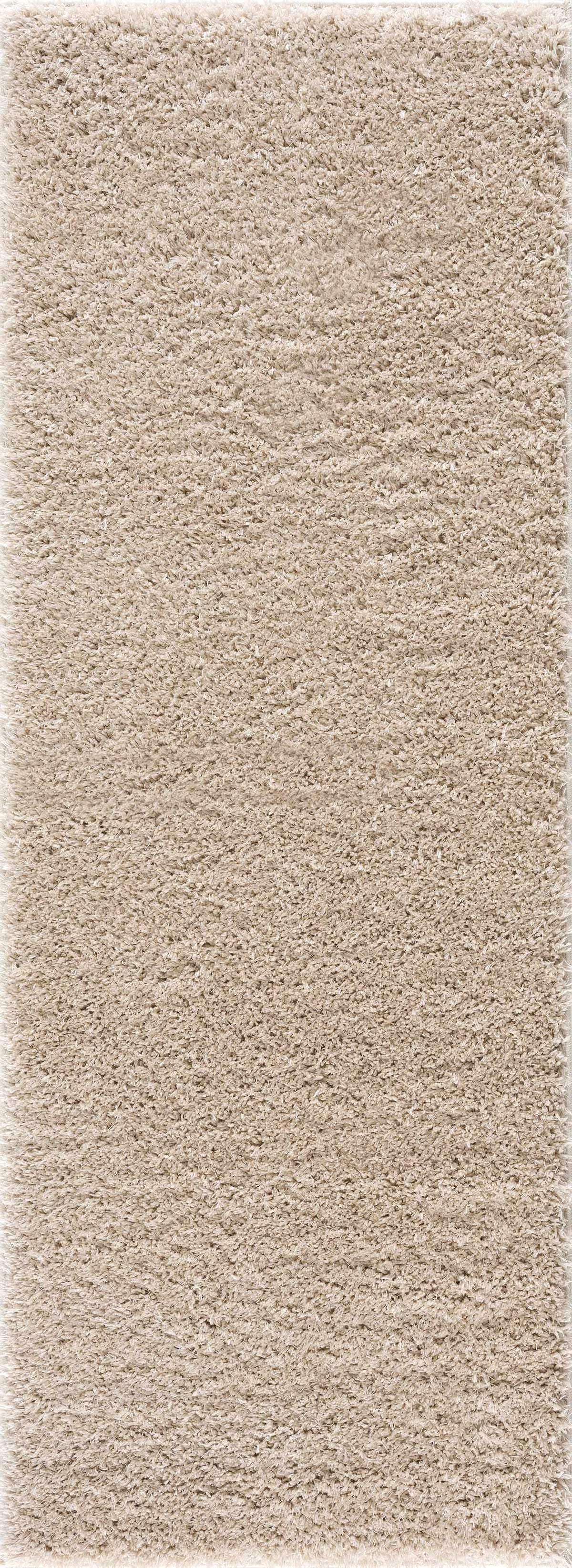 Faina Solid Beige Shag Rug Washable from PriceLows™
