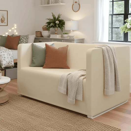 Farmhouse Beige European Linen Slipcover – Compatible with IKEA Knopparp Sofa (2-Seater or 3-Seater) from PriceLows™