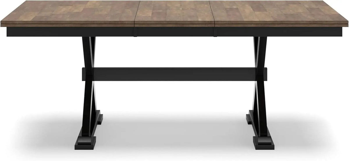 Farmhouse Dining Extension Table Butterfly Leaf 6-8 Seater Black And Dark Brown from PriceLows™
