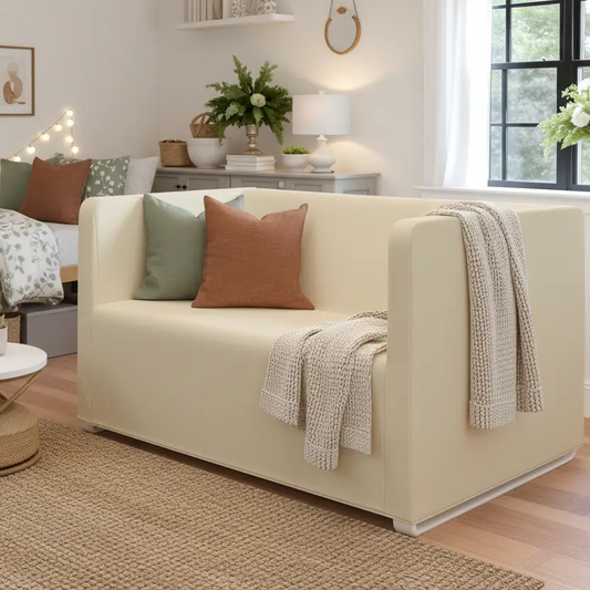 Farmhouse Beige European Linen Slipcover – Compatible with IKEA Knopparp Sofa (2-Seater or 3-Seater) from PriceLows™