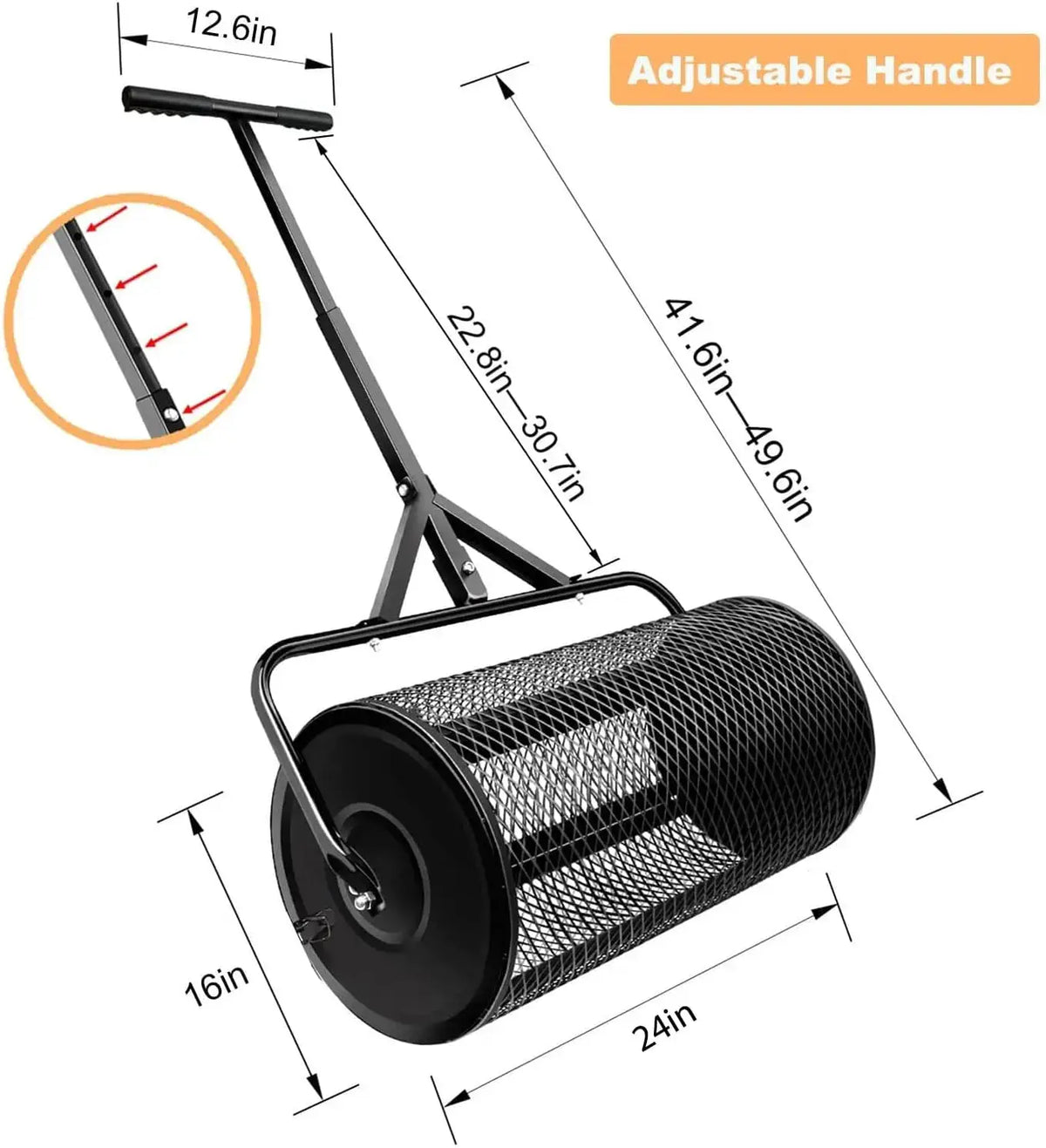 Wedyvko Fertilizer spreader Compost Spreader, Peat Moss Spreader, Metal Mesh Manure Spreader for Lawns, Garden Planting Seeding from PriceLows™