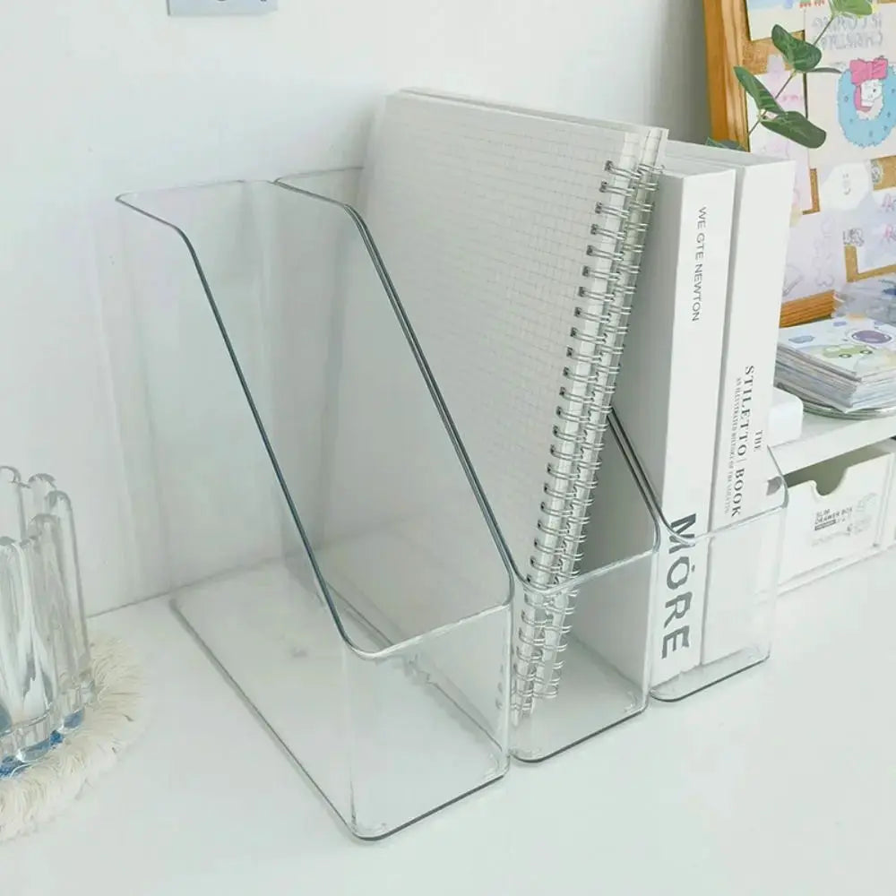 File Folder Holder | Transparent PET | Vertical File Organizer | 22.2 X 22.2 X 8 CM from PriceLows™