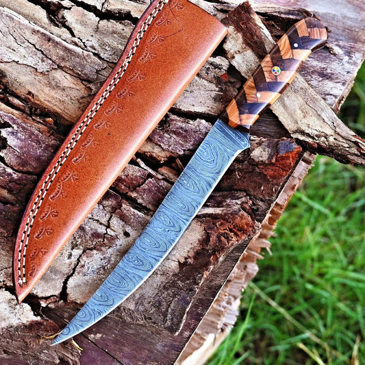 Fishing Fillet Knife Handmade Damascus Steel Best Fillet Knife with Rosewood and | Damascus Steel | fillet fishing Knife | Home