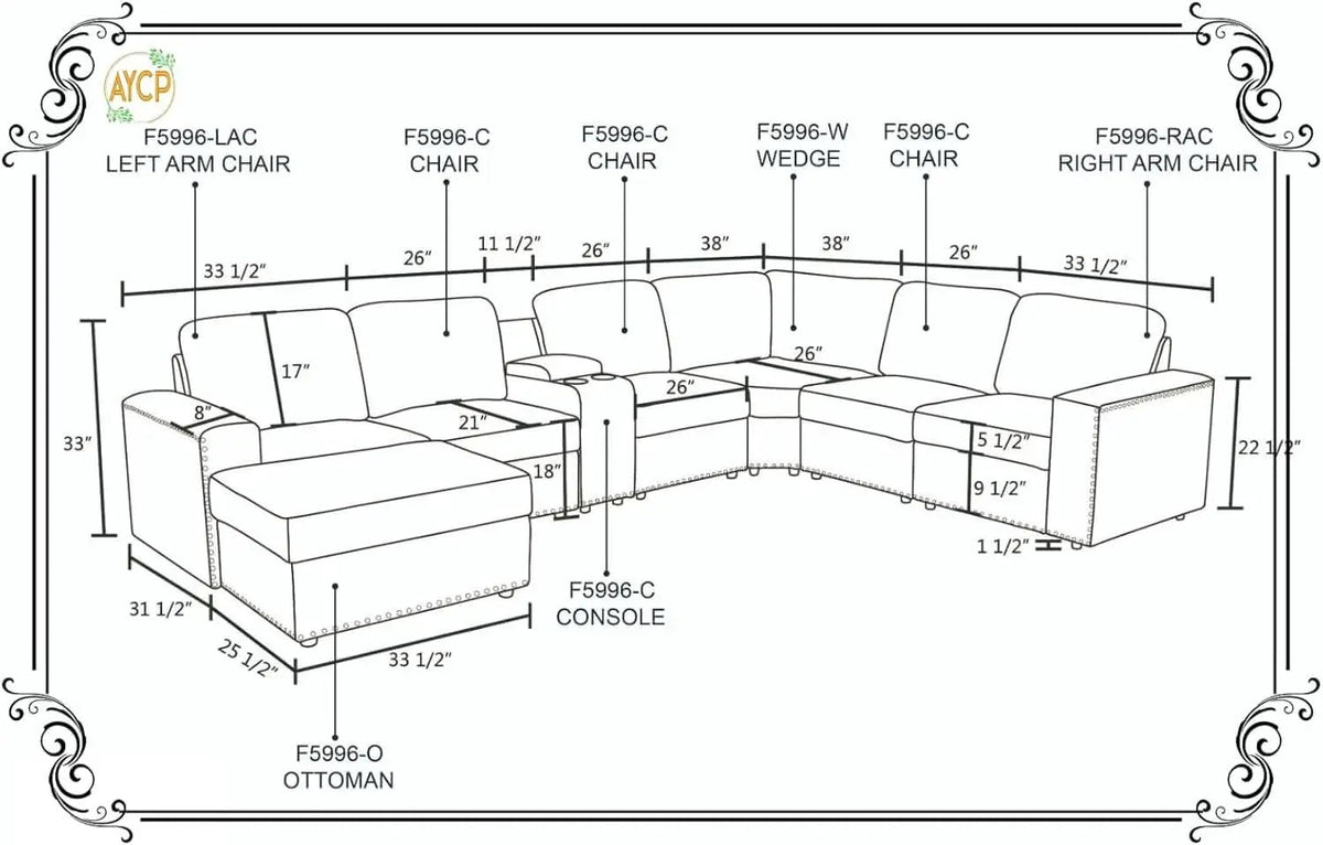 Flannel Modular Sectional Sofa With USB Ports Grey from PriceLows™