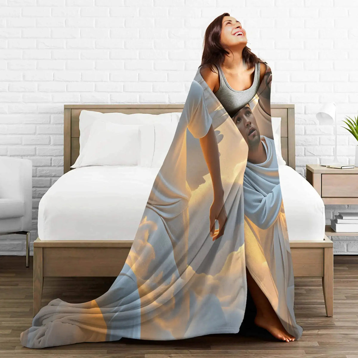 Charlie Kirk Angelic Advocate With George Floyd Blanket Girls Flannel Throw Blanket For Living Room Soft Quality Bedspread Gift from PriceLows™