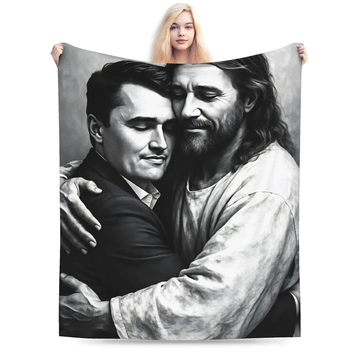 Charlie Kirk Angelic Advocate With George Floyd Blanket Girls Flannel Throw Blanket For Living Room Soft Quality Bedspread Gift from PriceLows™
