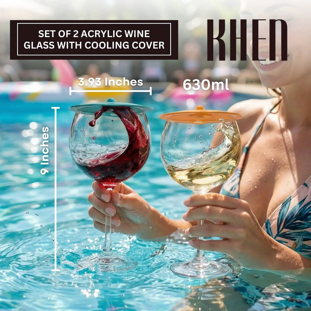 Floating Wine Glasses for Pool with Lids (Set of 2) – 21oz from PriceLows™