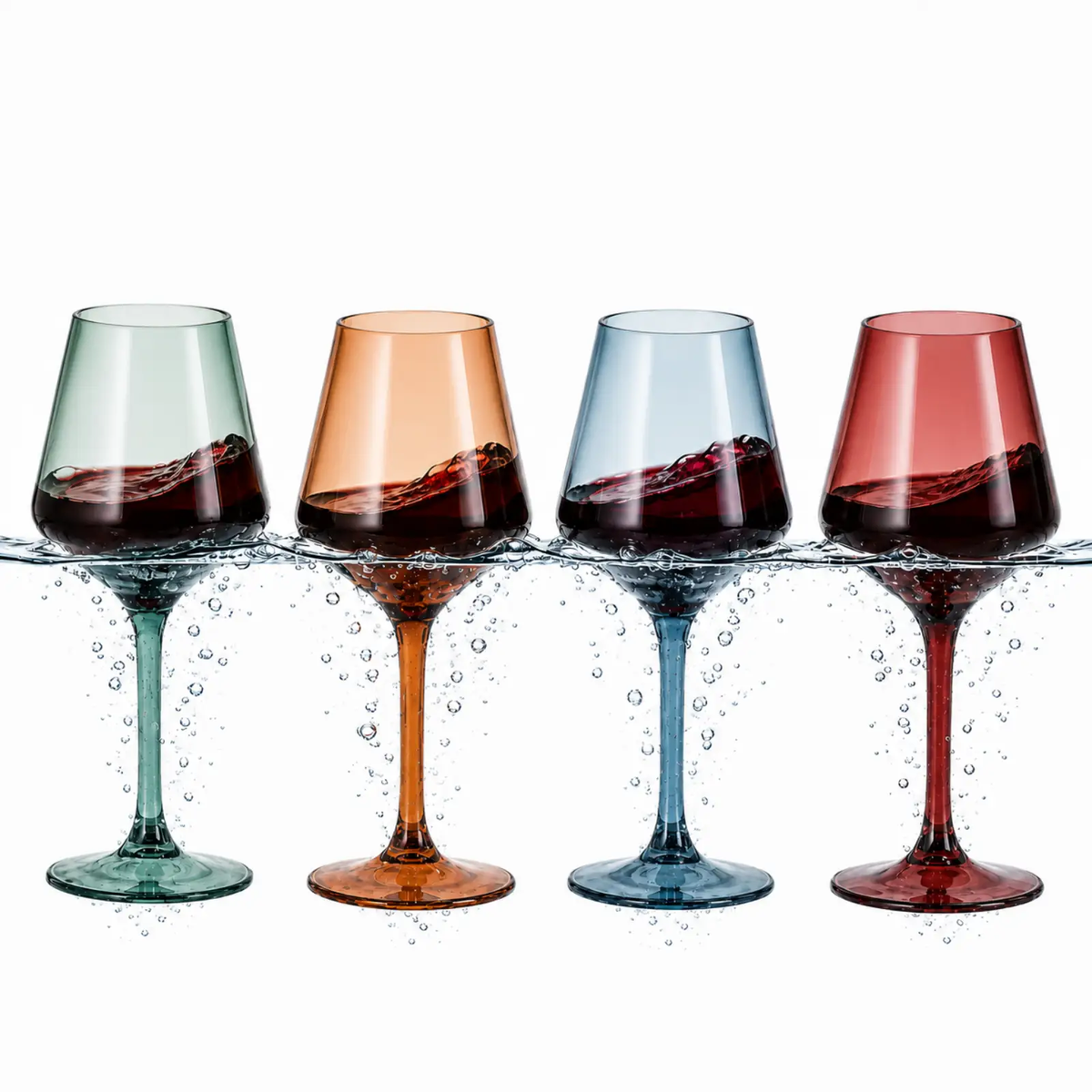 Floating Shatterproof Wine Glasses Set Of 4 Durable Acrylic