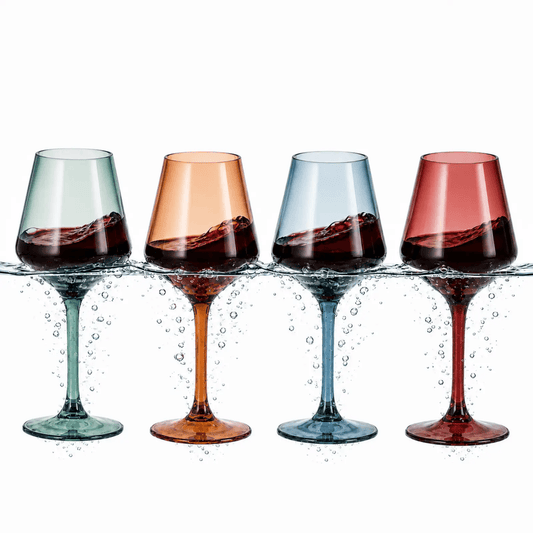 Floating Shatterproof Wine Glasses Set Of 4 Durable Acrylic