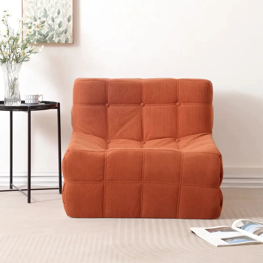 Floor Chair | Plush Corduroy Fabric | Tufted Modular | Single Size from PriceLows™