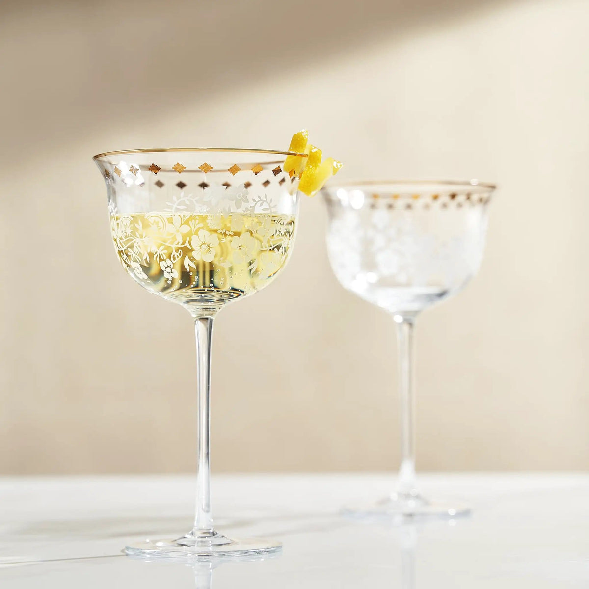 Trevi Champagne Coupe Cocktail Glassware | 14 oz | Set of 2 | Entertaining