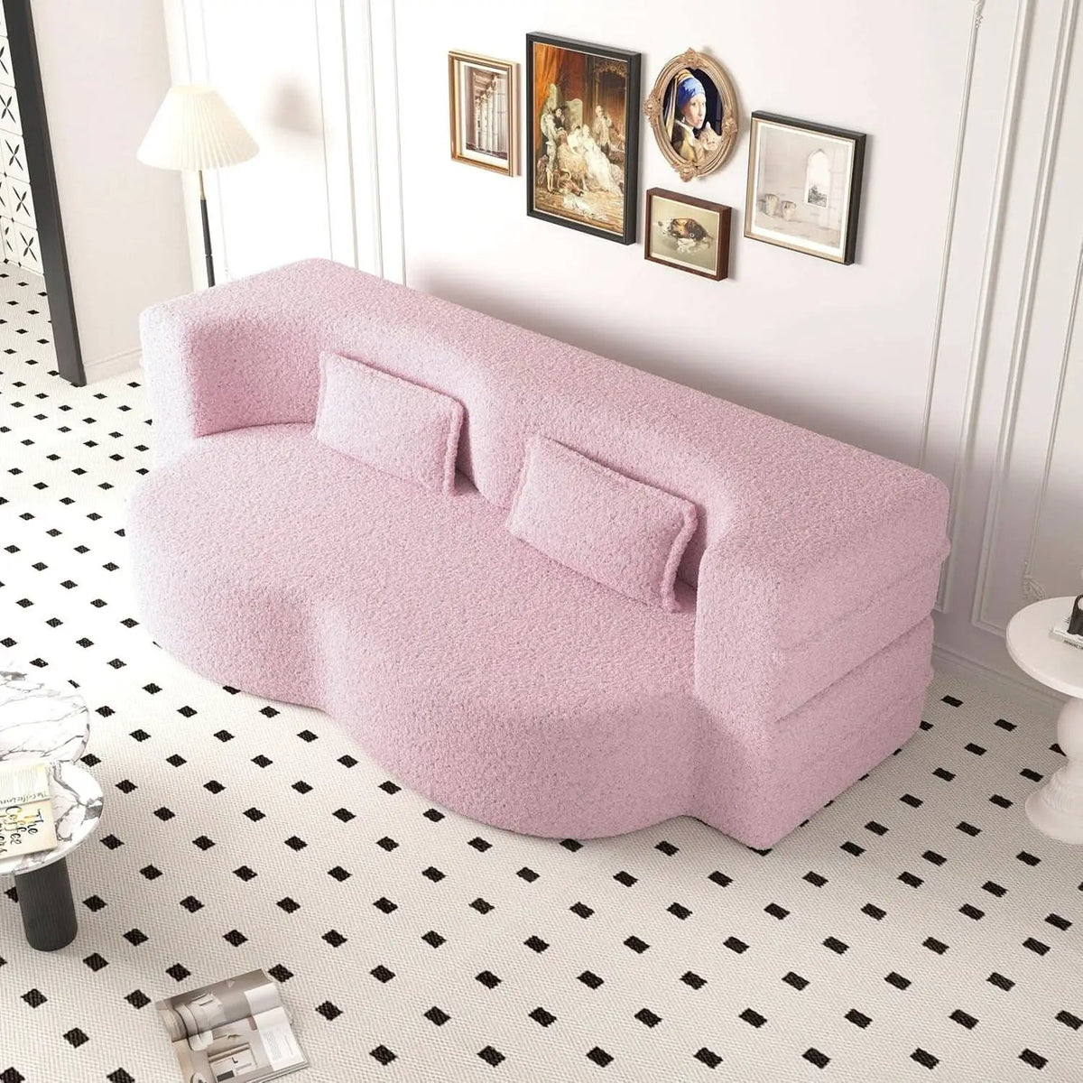 Powder Pink Ultra Comfort Contemporary Foldable Sleeper Sofa from PriceLows™