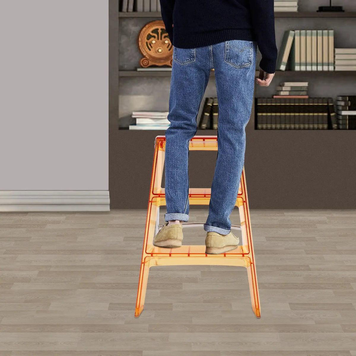 Space-Saving Foldable Step Stool With Smooth Edges, No Assembly Needed Ideal For Living Room Bathroom And Office from PriceLows™