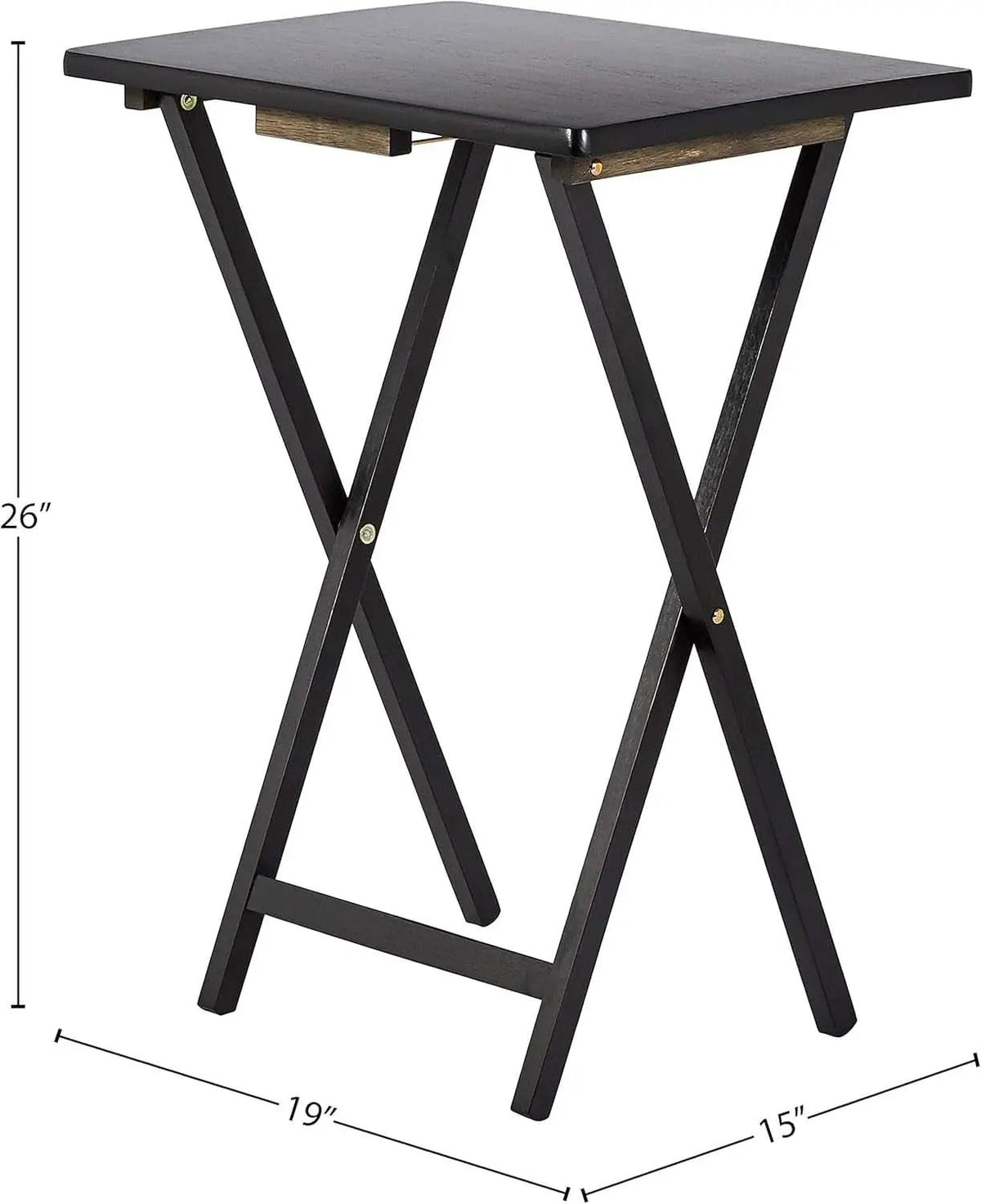 Foldable TV Dinner Tray Tables 4 Pack Black 15x19x26 from PriceLows™