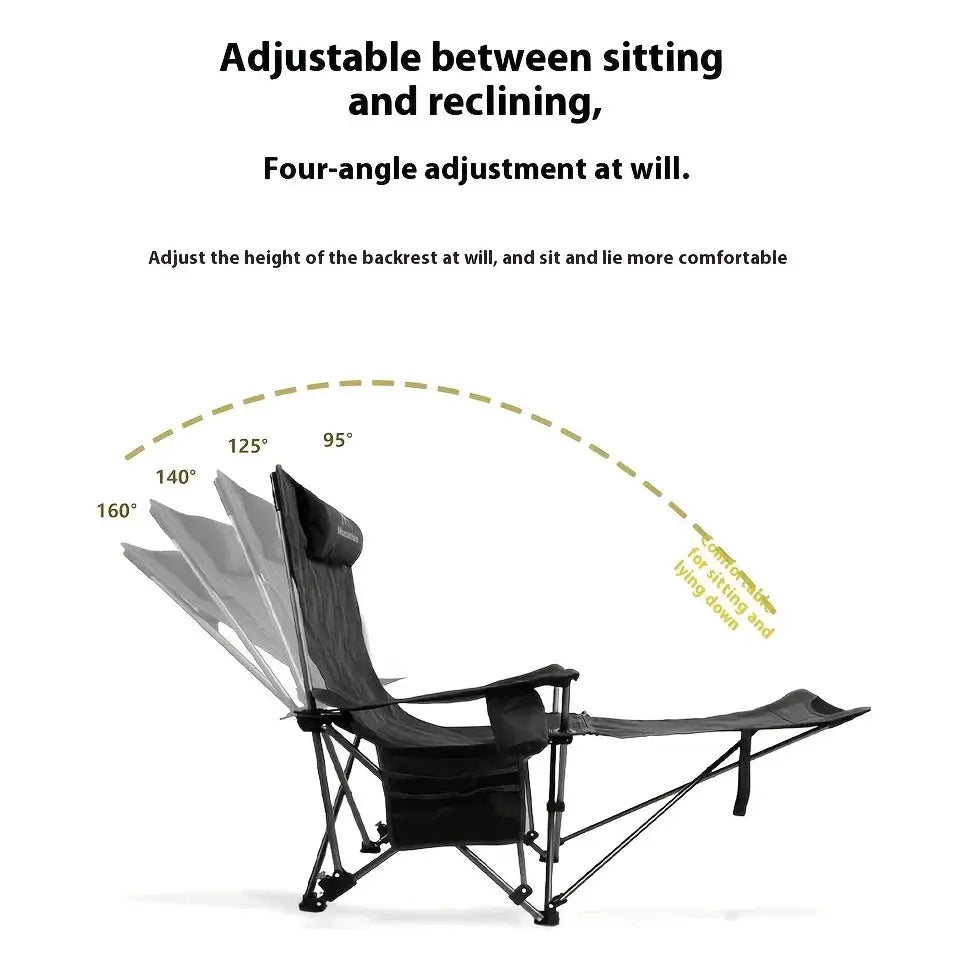 MOUNTAINHIKER 600D Oxford Cloth Folding Chair - Portable Outdoor Camping Chair and Beach Chair, 4 Adjustable Loungers from PriceLows™