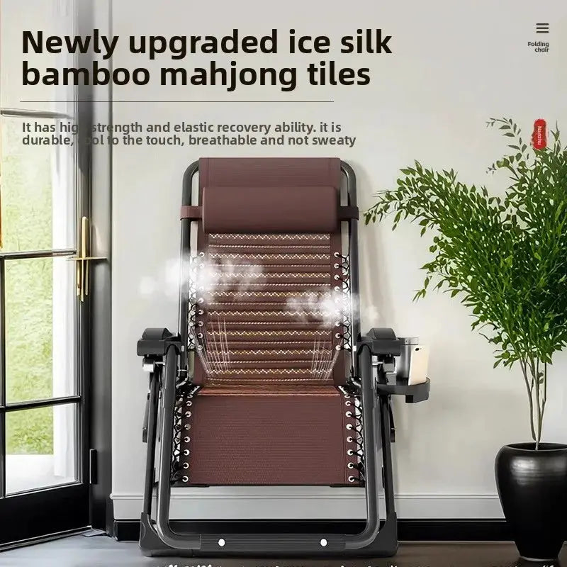 Lounge chair folding lunch break leisure chair elderly beach nap chair sofa lazy chair from PriceLows™