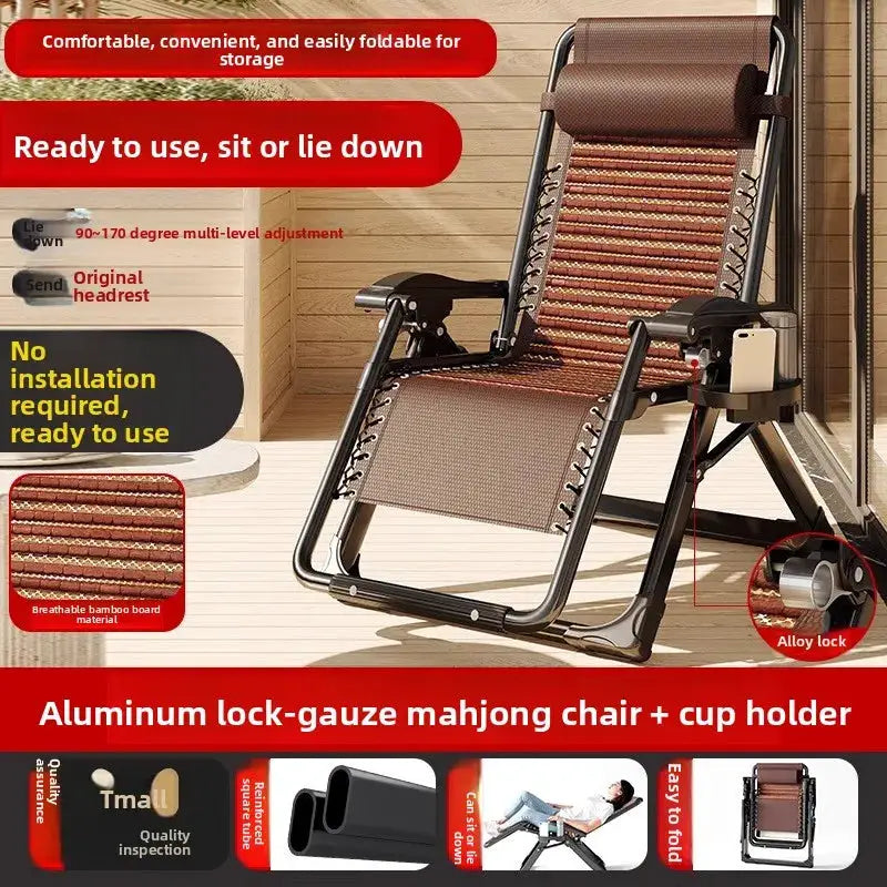 Lounge chair folding lunch break leisure chair elderly beach nap chair sofa lazy chair from PriceLows™