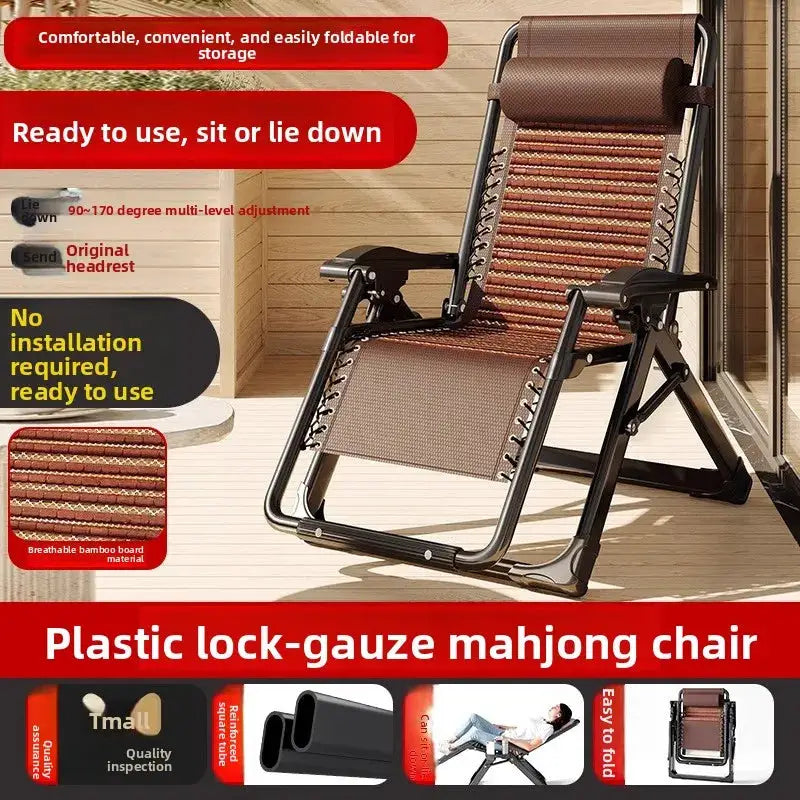 Lounge chair folding lunch break leisure chair elderly beach nap chair sofa lazy chair from PriceLows™
