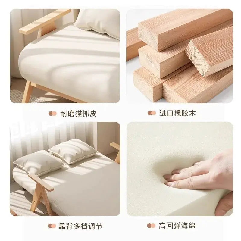 Folding Sofa Bed | Solid Wood Frame | PriceLows™