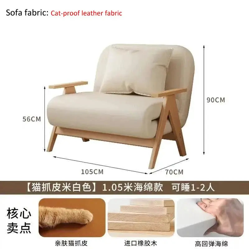 Folding Sofa Bed | Solid Wood Frame | PriceLows™