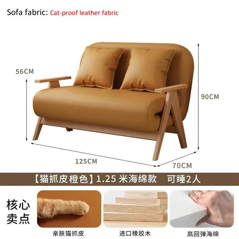 Folding Sofa Bed | Solid Wood Frame | PriceLows™