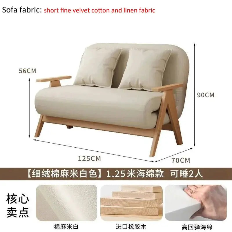 Folding Sofa Bed | Solid Wood Frame | PriceLows™