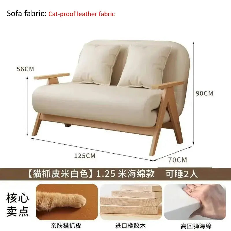 Folding Sofa Bed | Solid Wood Frame | PriceLows™