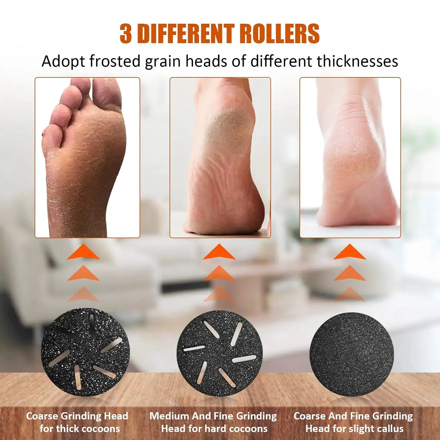Foot Care Tool Heads | Coarse Rollers | PriceLows™