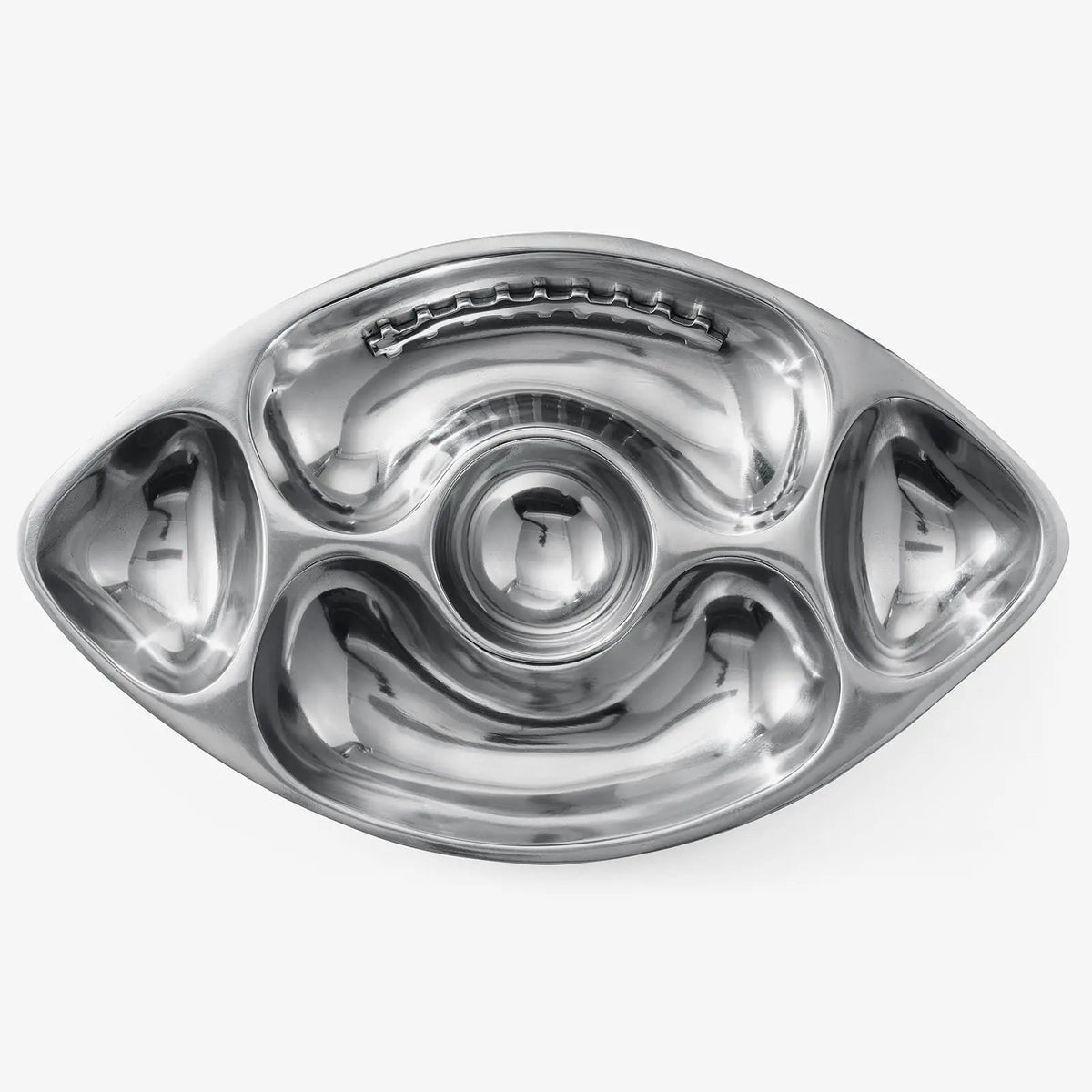Football Tailgate Superbowl Serving Bowl Silver Brass Snack from PriceLows™