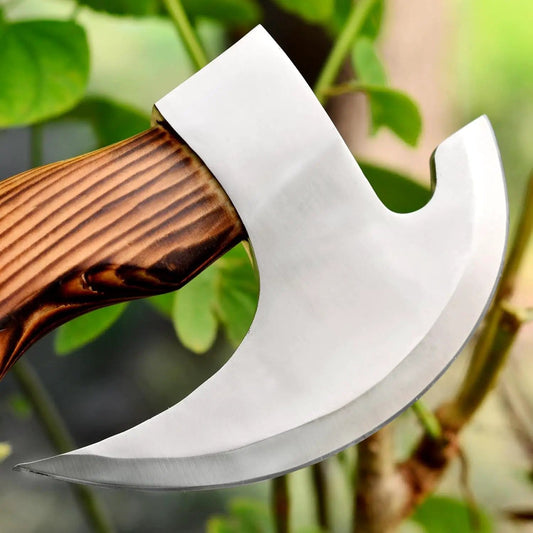 Forged Pizza Cutter - Custom Handmade J2 Steel Blade with Wood Handle | 8 Inch | Steel | viking pizza cutter