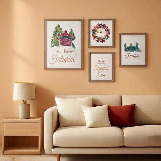 Framed Christmas Forest Wall Art Set 5 Piece Holiday Decor from PriceLows™