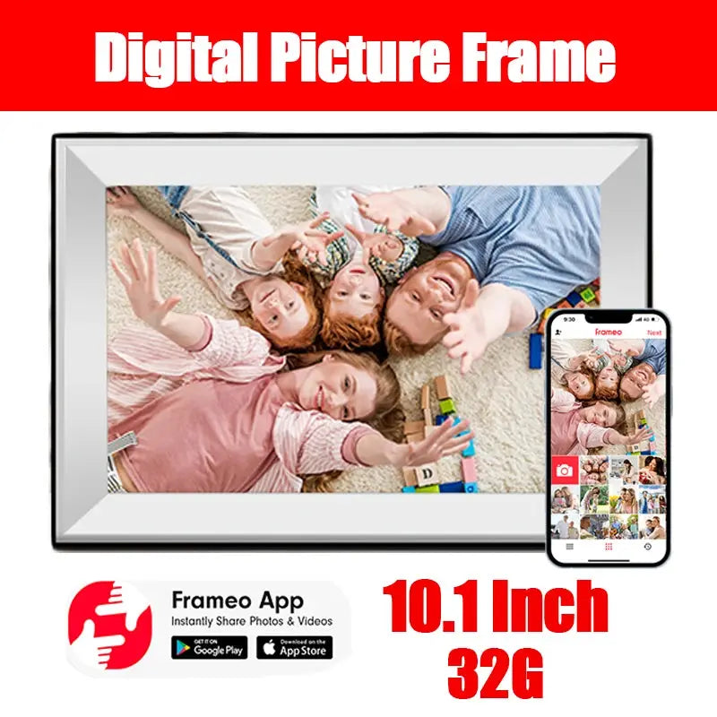 Frameo Digital Picture Frame | 10.1 Inch WiFi | 1280x800 HD IPS | 32GB from PriceLows™