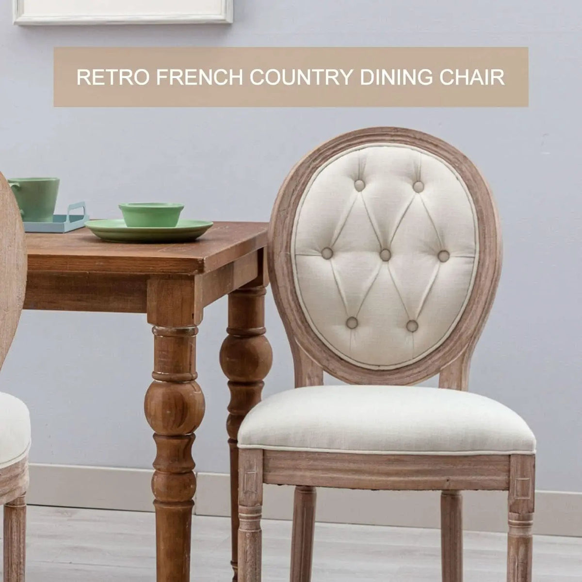 French Country Dining Chairs Set Of 4 Louis Style With Curved Backrest from PriceLows™