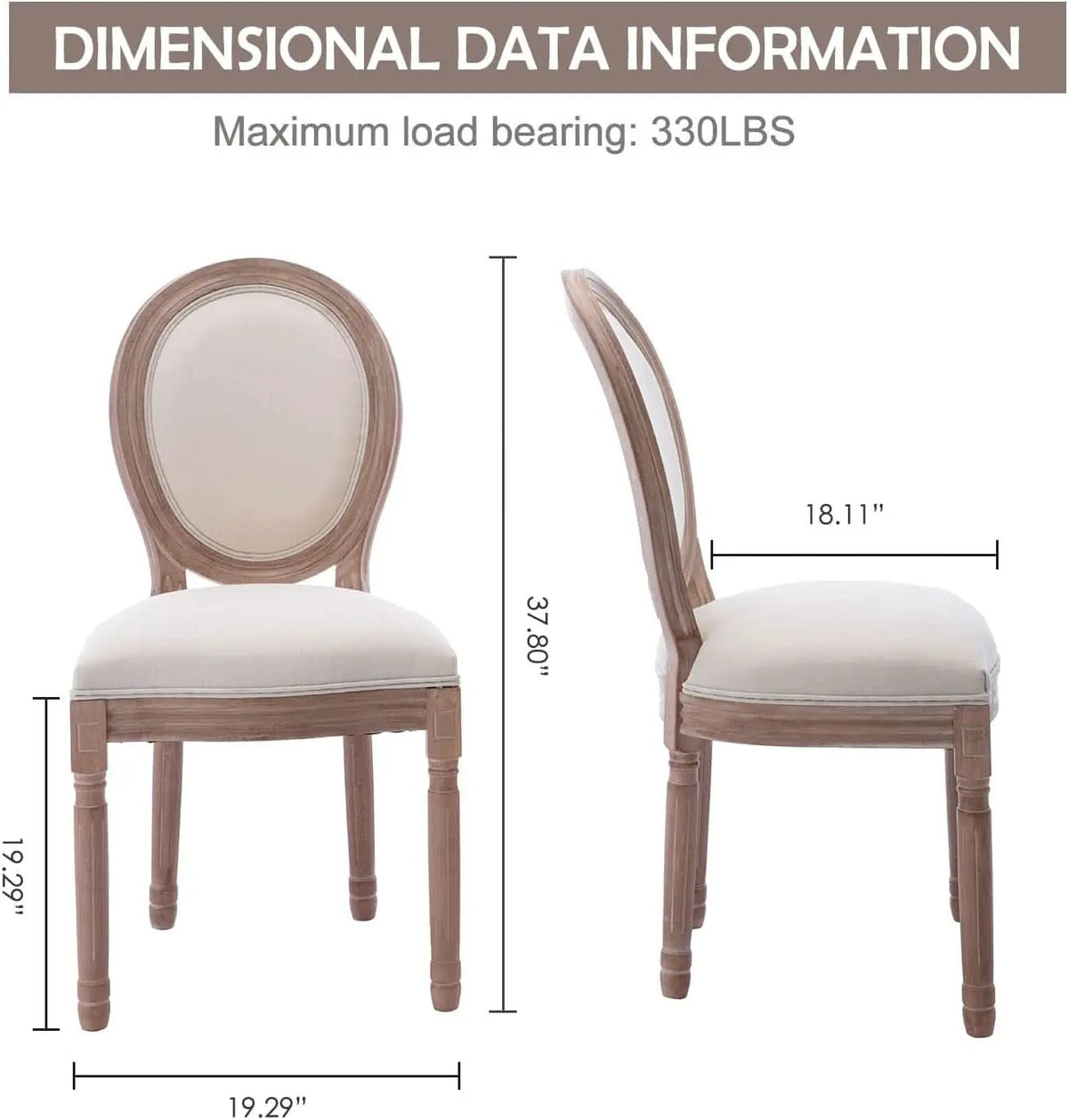 French Country Dining Chairs Set Of 4 With Carved Solid Wood Frames from PriceLows™