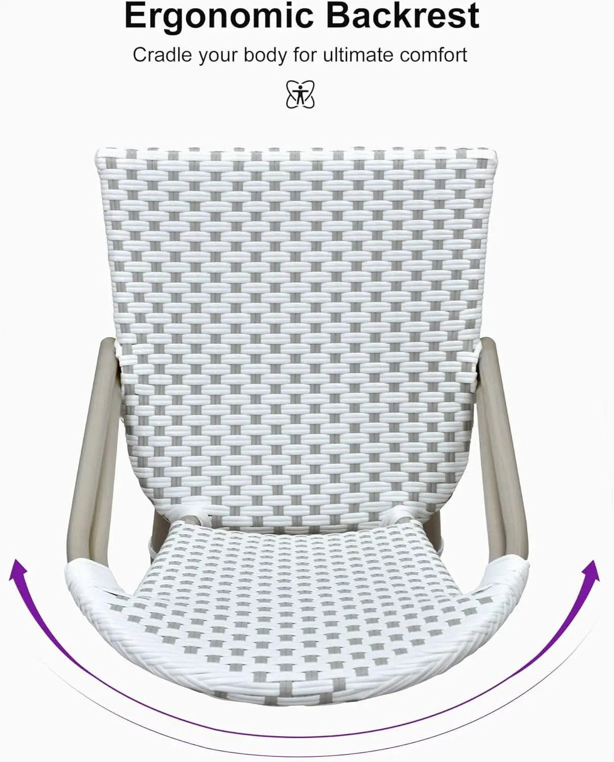 French Style Outdoor Bar Stools Set Of 2 27 Inch White And Grey from PriceLows™