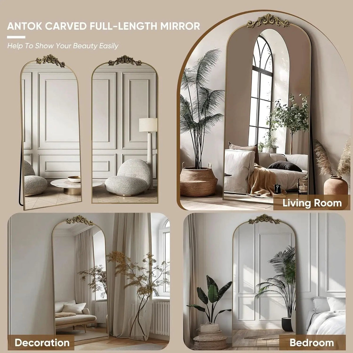 Full Length Floor Mirror 71x28 Inch Bronze For Bedroom from PriceLows™