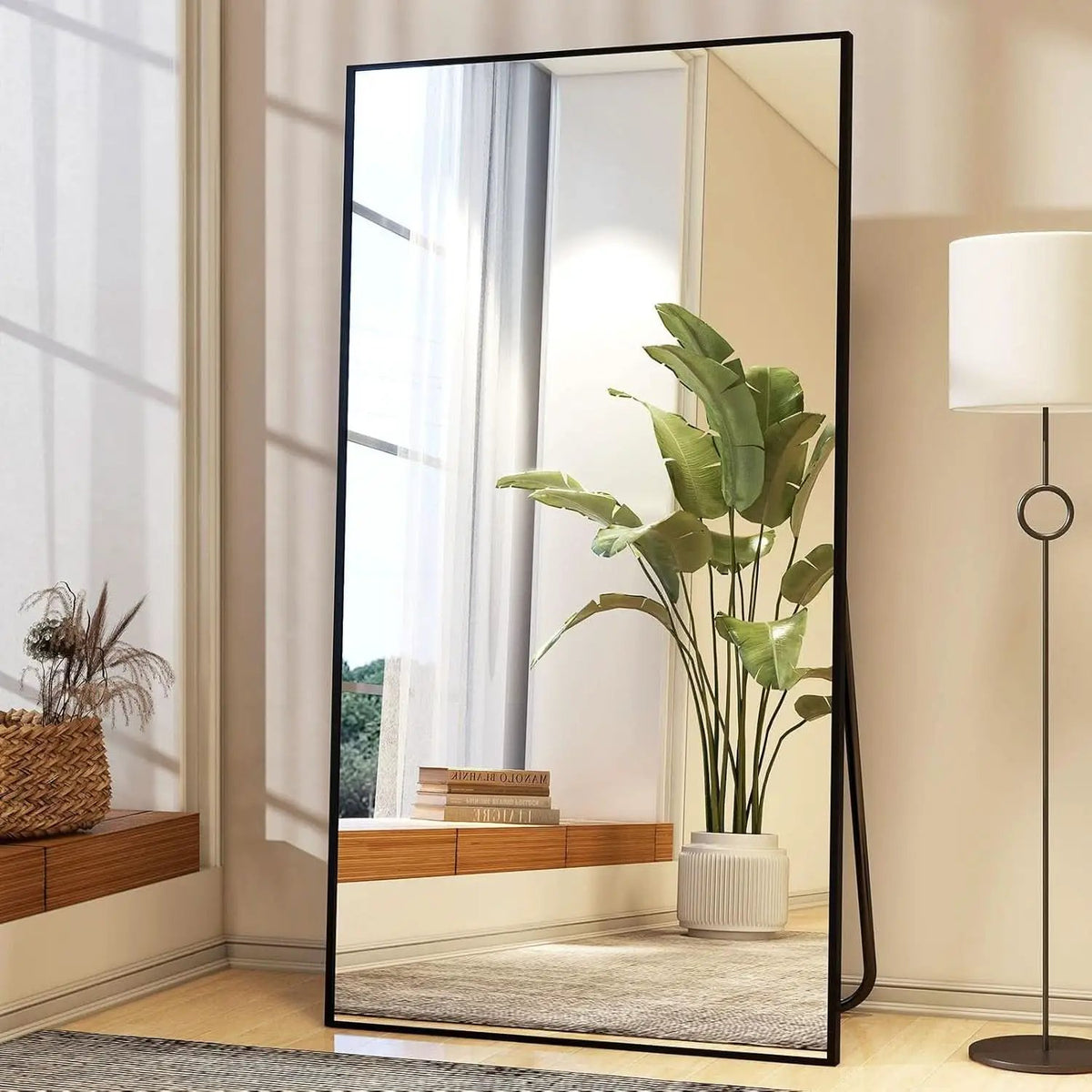 Full Length Mirror With Stand 34x76 Aluminum Frame from PriceLows™