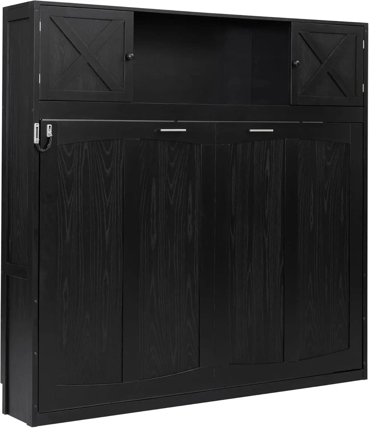 Full Size Murphy Cabinet Bed With Storage Shelf Black from PriceLows™