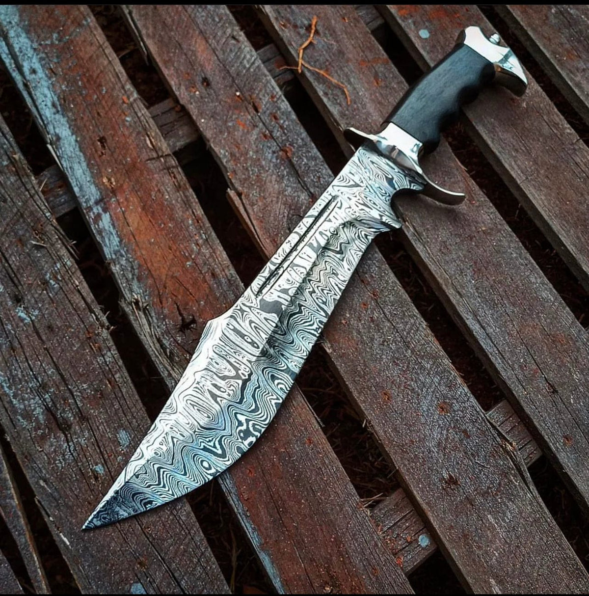 Custom handmade Damascus steel hunting Bowie knife (Style 7) | Damascus Steel | Hunting & Survival Knife | Home