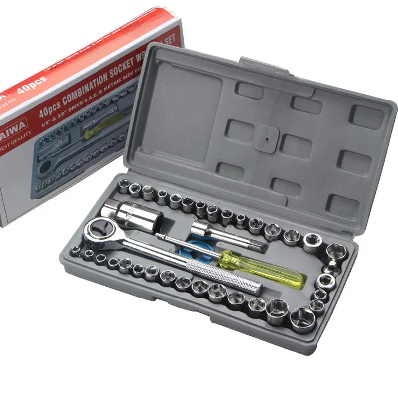 40pcs Auto Disassembly Tool Set Car Repair Socket Wrench Kit Professional Automotive Mechanical Maintenance Hand Tool Kit from PriceLows™