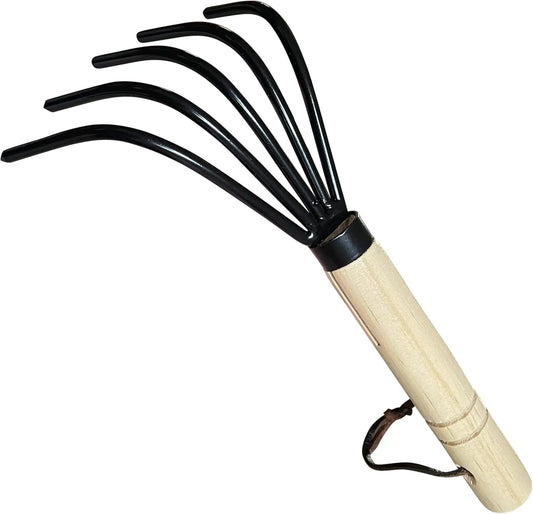 Garden Claw Cultivator Rake | 5 Tine Wood Handle | PriceLows™