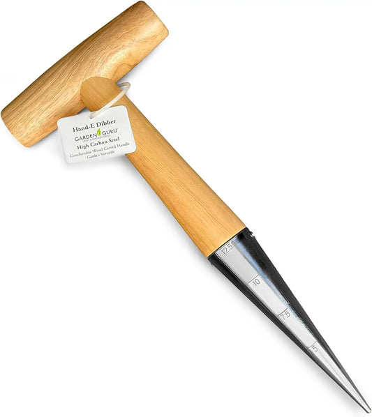 Garden Dibber Tool | High Carbon Steel Wood Handle | PriceLows™