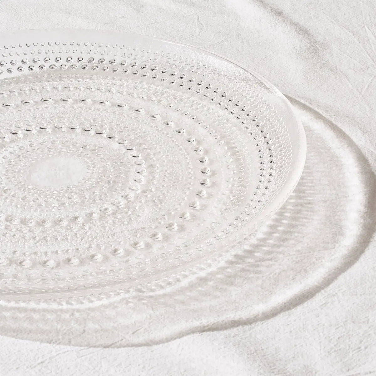 Glass Hobnail Dinner or Charger Plates | Set of 4 | Clear from PriceLows™