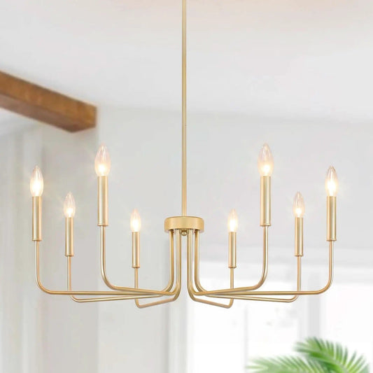Gold Farmhouse Chandelier 8 Lights for Dining Room from PriceLows™