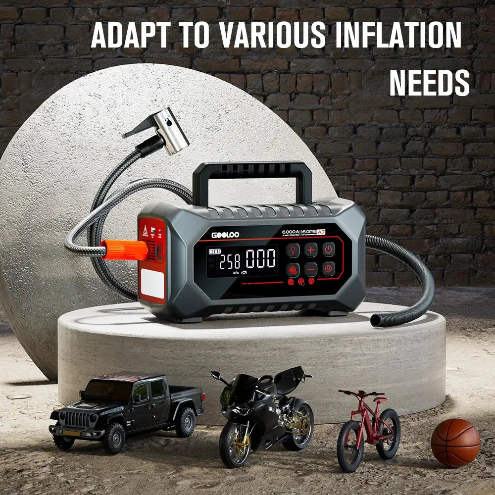 Gooloo Portable Jump Starter | 24000mAh with Air Pump | PriceLows