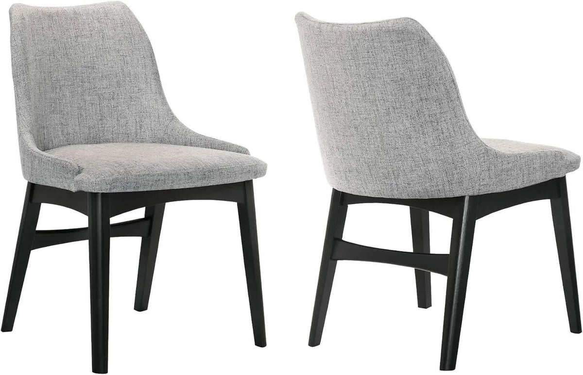 Gray Fabric Wood Dining Chairs Set Of 2 19-Inch Seat Height from PriceLows™