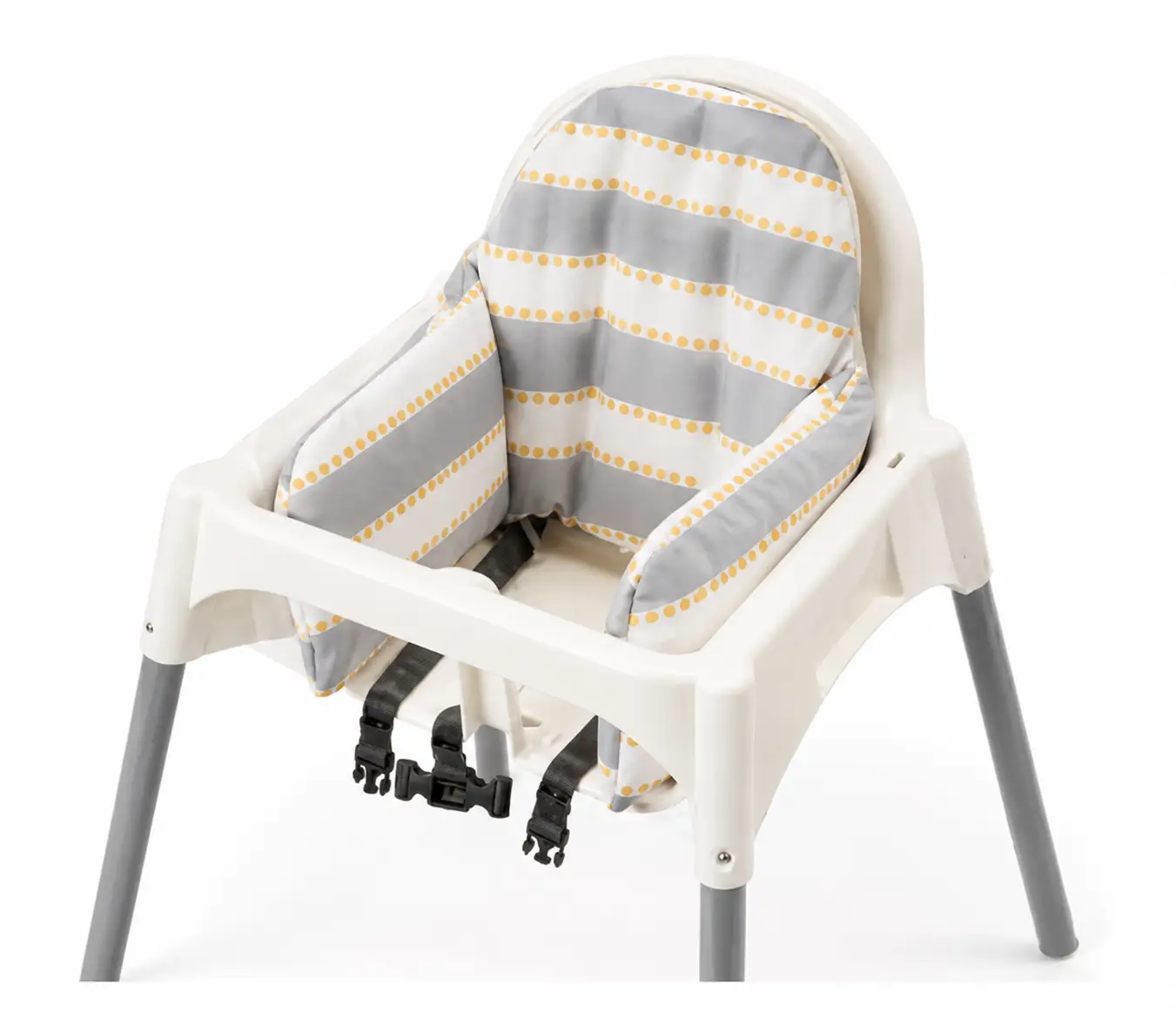 Highchair Cushion Cover for IKEA Klammig & Pyttig | Gray & Yellow Stripe | Rockin Cushions from PriceLows™