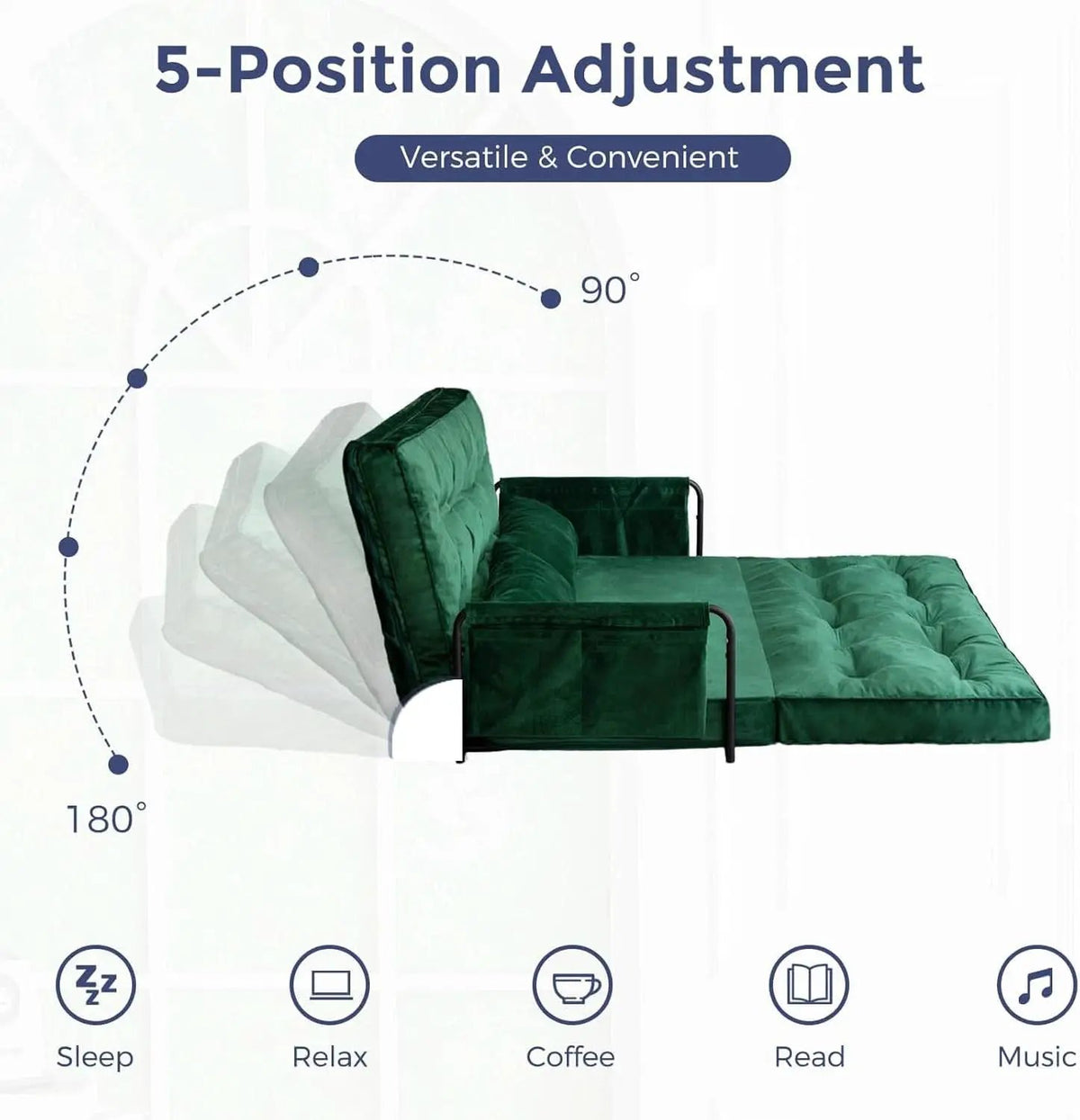 Green Adjustable Floor Sofa Bed Multifunctional Lounge from PriceLows™