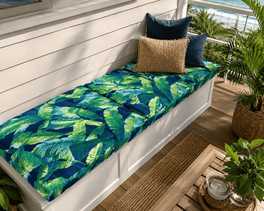 Green Banana Leaf Outdoor Seat Cushion Covers – 2 Pack | Patio Chair Replacement Covers | Fits IKEA Duvholmen