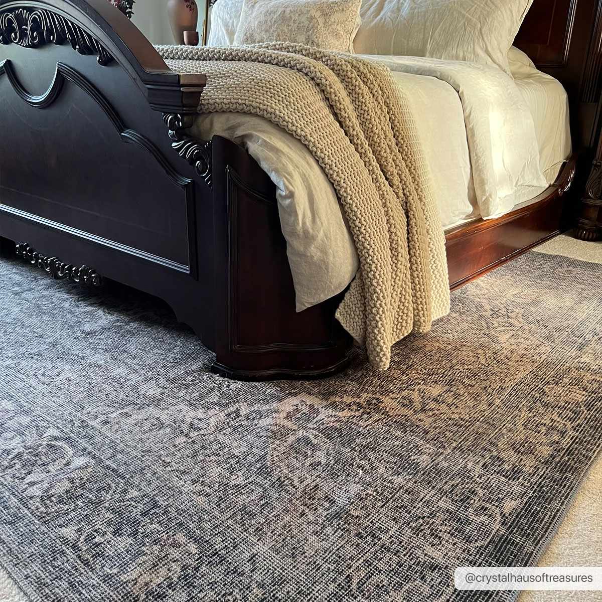 Dusty Sage Greenpoint Medallion Washable Area Rug from PriceLows™